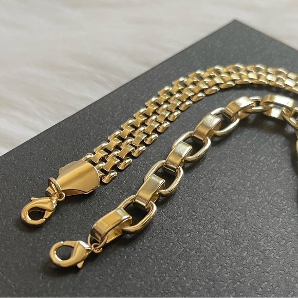 18K Gold Plated Over Brass Watch Band Link Bracelet Bundle - Picture 5 of 11